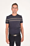 Men's Cotton T-Shirt w/ Embossed Logo - Navy