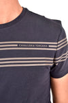 Men's Cotton T-Shirt w/ Embossed Logo - Navy