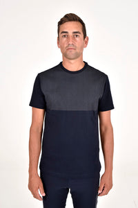 Men's CT Stripe Logo Cotton T-Shirt - Navy