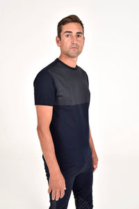 Men's CT Stripe Logo Cotton T-Shirt - Navy