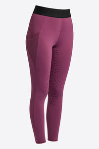 Elastic Band Full Grip Leggings - Berry