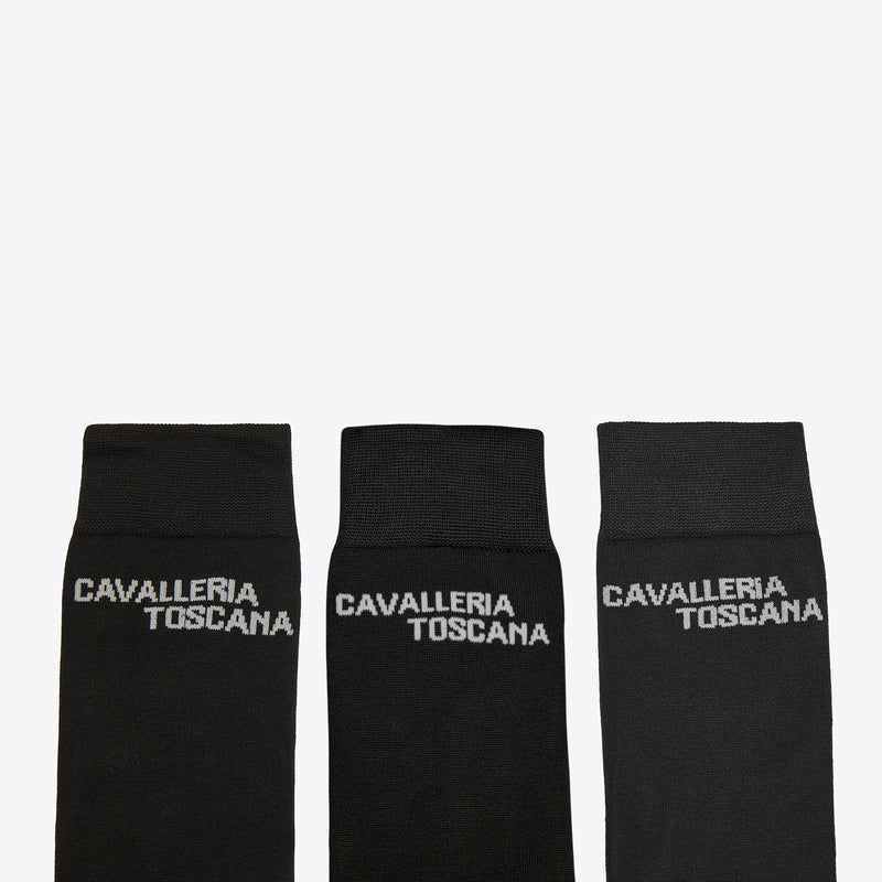 3 Pack Logo Socks - Black