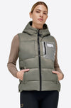 Nylon Hooded Puffer Vest - Dusty Olive