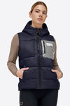 Nylon Hooded Puffer Vest - Navy