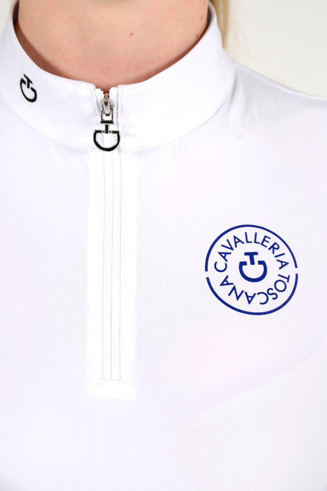 Girl's Jersey S/S Competition Polo - White