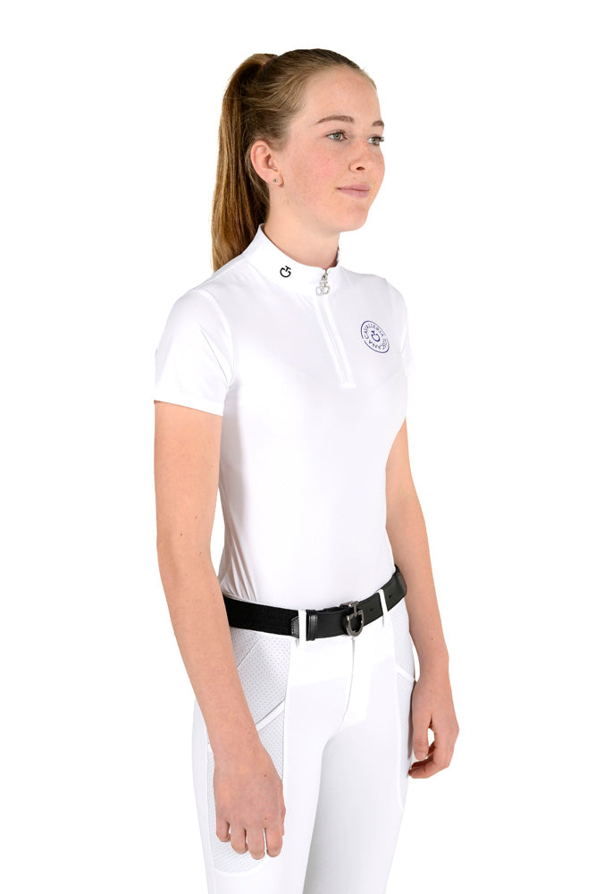 Girl's Jersey S/S Competition Polo - White