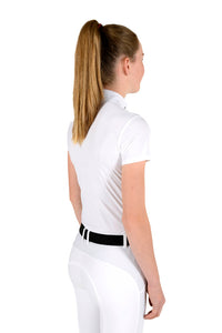 Girl's Jersey S/S Competition Polo - White