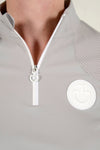 Perforated Insert L/S Training Polo - Light Grey