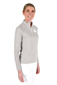 Perforated Insert L/S Training Polo - Light Grey