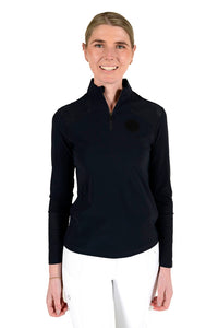 Perforated Insert L/S Training Polo - Navy