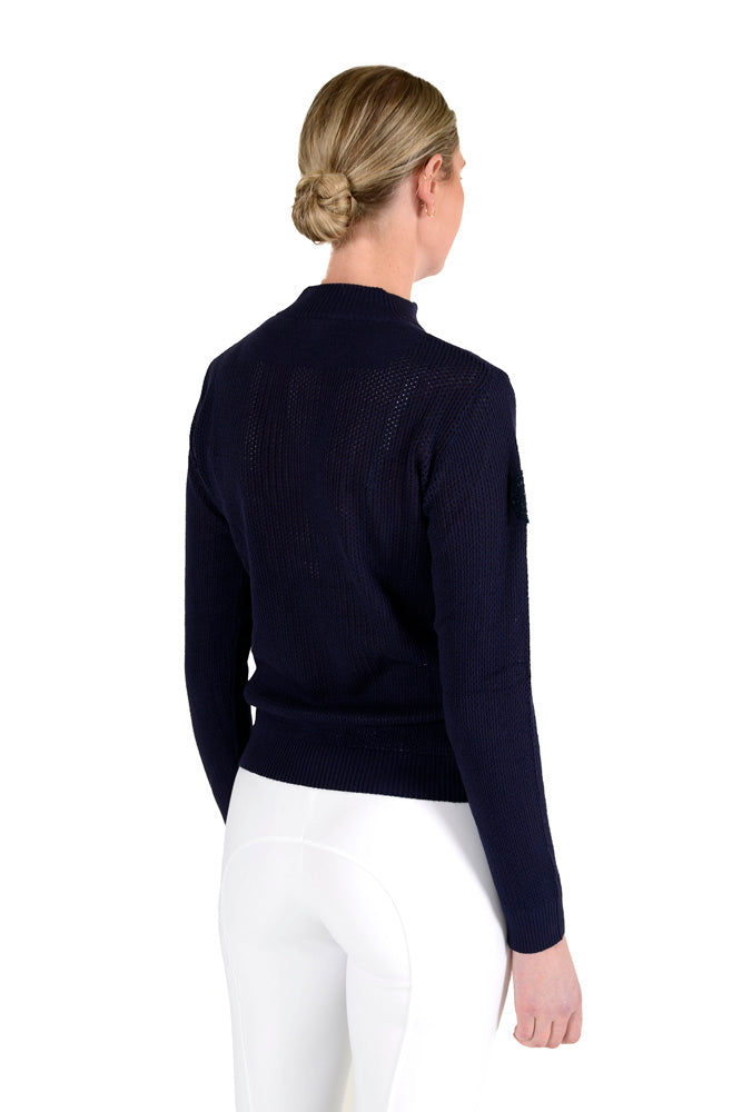 Cotton Knit Half Zip - Navy