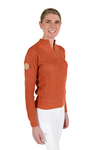 Cotton Knit Half Zip - Terracotta