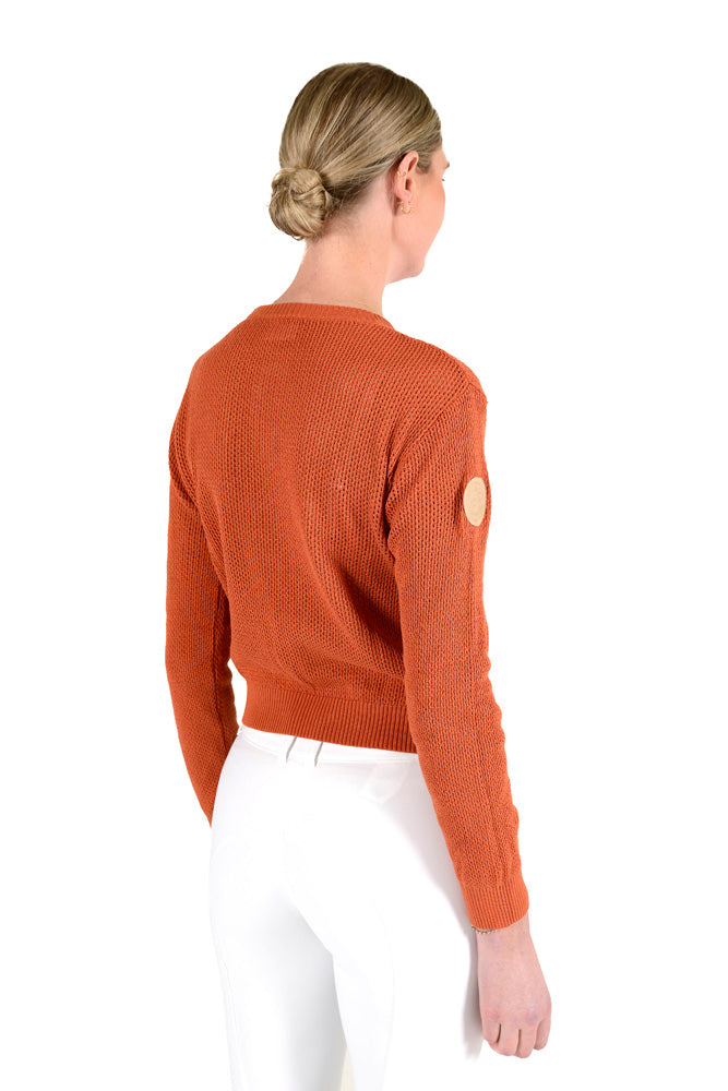 Cotton Crew Neck Sweater - Terracotta