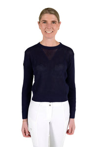 Cotton Crew Neck Sweater - Navy