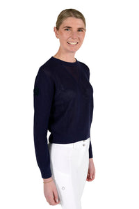 Cotton Crew Neck Sweater - Navy