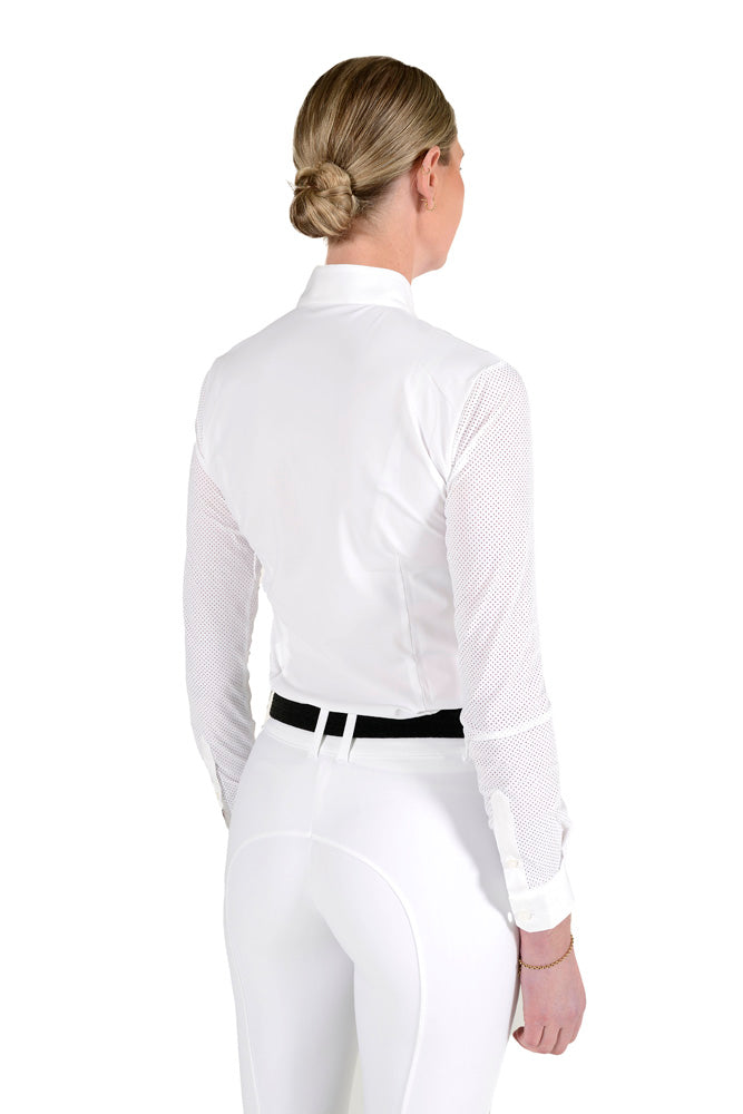 Perforated Long Sleeve Competition Shirt - White