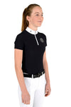 Girl's Jersey S/S Competition Polo - Navy