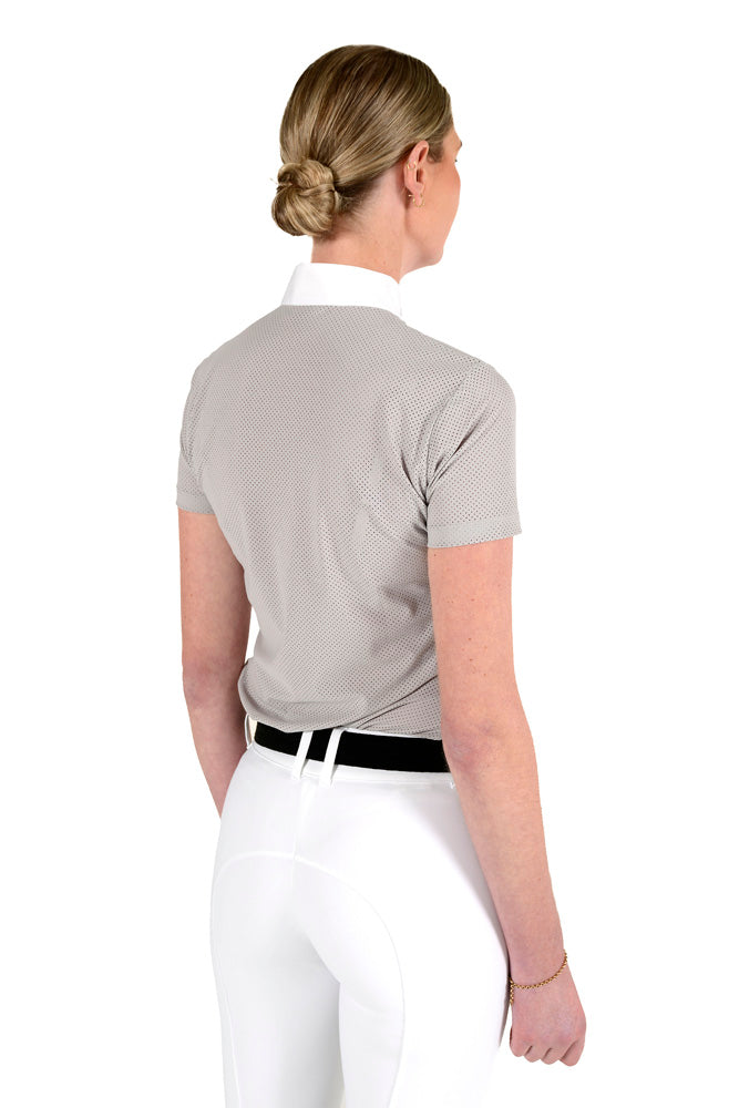 Perforated Short Sleeve Competition Polo - Light Grey