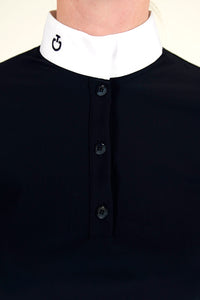 Perforated Short Sleeve Competition Polo - Navy