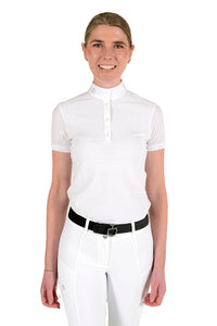 Perforated Short Sleeve Competition Polo - White