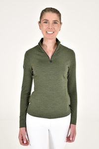 Tech Wool Half Zip - Forest Green