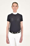 Perforated Bib S/S Shirt - Navy