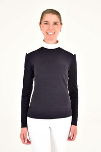 Tech Wool Training Turtleneck - Navy/Light Grey