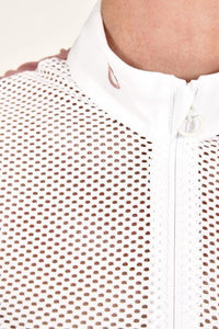 Perforated Jacquard Zip Shirt - Dusty Rose