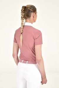 Perforated Bib S/S Shirt - Dusty Rose