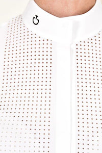 Perforated Bib S/S Shirt - White