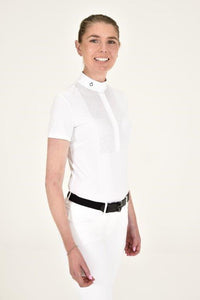 Perforated Bib S/S Shirt - White