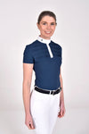 Pleated Bib Jersey Short Sleeve Competition Shirt - Atlantic Blue