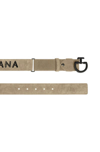 Men's Suede Logo Belt - Cacao