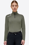 Brushed Long Sleeve Zip Jersey - Dusty Olive