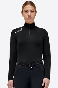 Brushed Long Sleeve Zip Jersey - Black