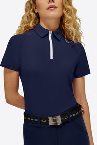 Short Sleeve Zip Training Polo - Royal Blue