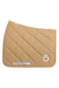 Diamond Quilted Jersey Dressage Saddle Pad - Tan