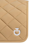 Diamond Quilted Jersey Dressage Saddle Pad - Tan