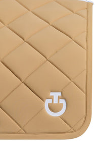 Diamond Quilted Jersey Dressage Saddle Pad - Tan