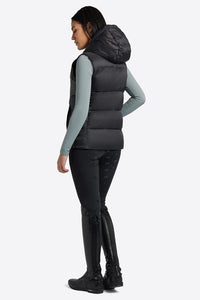 Nylon Hooded Puffer Vest - Black