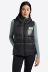 Nylon Hooded Puffer Vest - Black