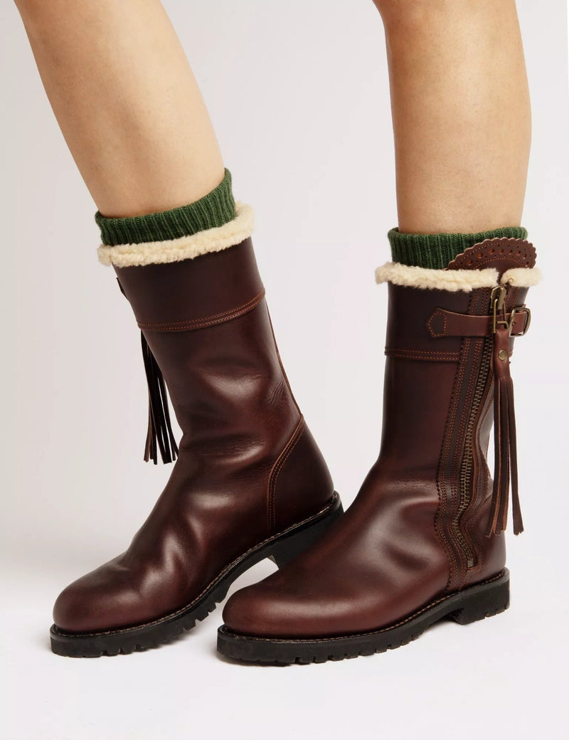 Midcalf Lined Tassel Boot - Conker