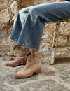 Cali Broderie Suede Cowboy Boot - Sand