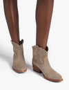 Cali Broderie Suede Cowboy Boot - Sand