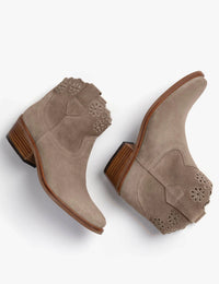 Cali Broderie Suede Cowboy Boot - Sand