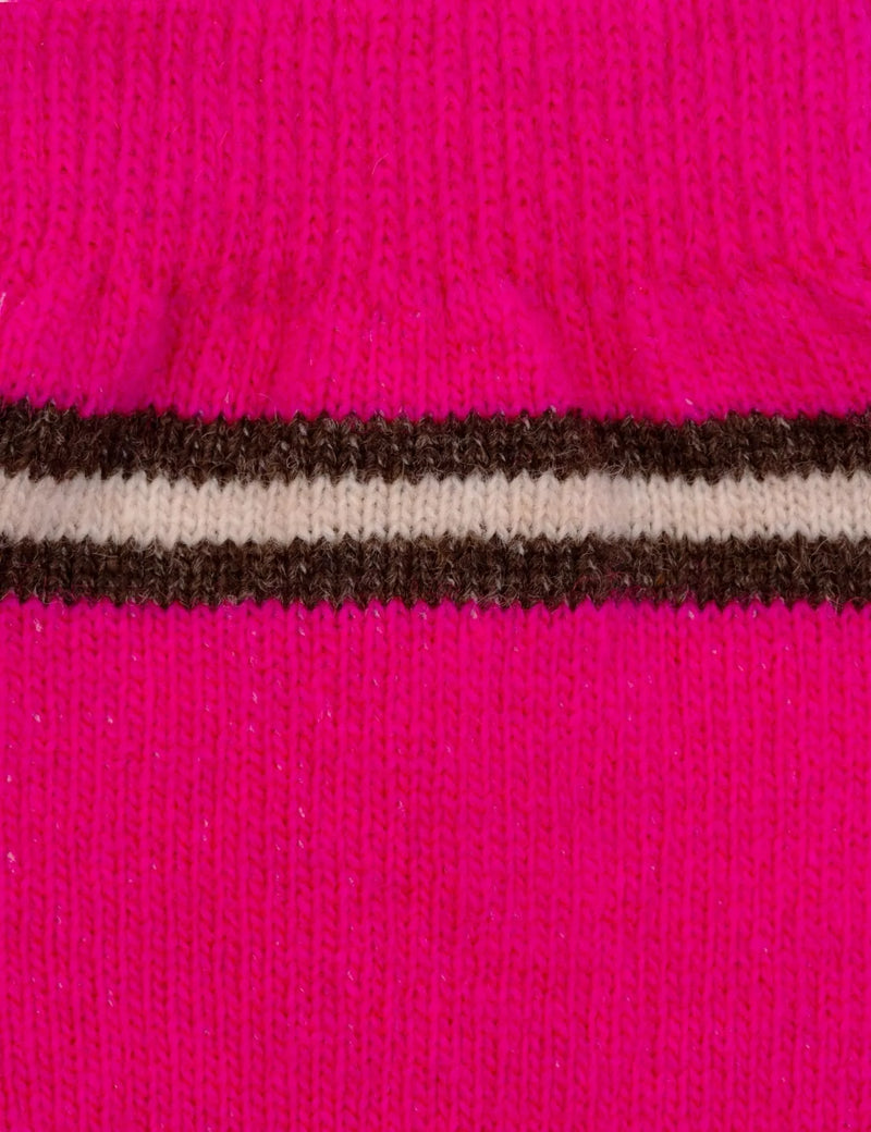 Lambswool Socks - Brown/Pink