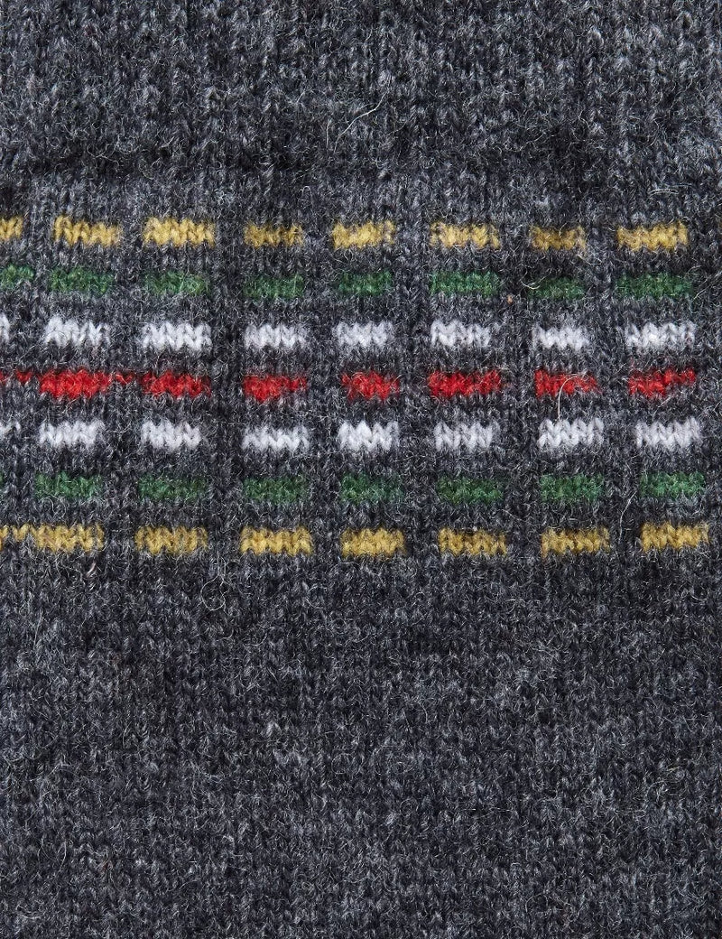 Lambswool Socks - Charcoal/Yellow/Moss/Red